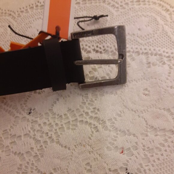 Timberland Size 32 Men's Black Top Grain Leather Belt w/Silver Buckle - Picture 3 of 3